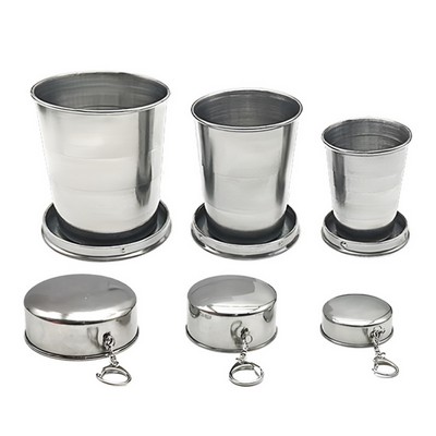 5 Oz. Stainless Steel Folding Cup With Key Chain