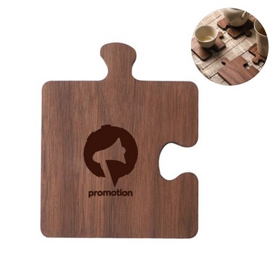 Walnut Wooden Puzzle Shape Beverage Cup Coaster