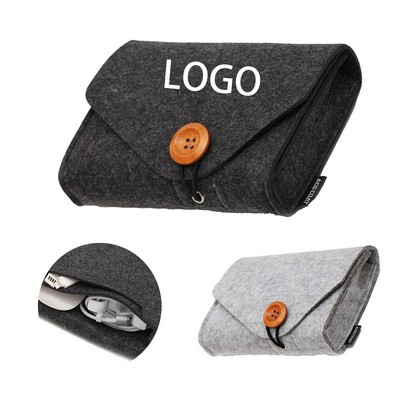 Portable Felt Power Adapter Storage Bag