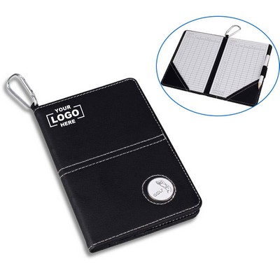 PU Leather Golf Scorecard Holder with Card & Pencil