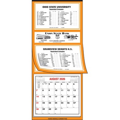 Sports Schedules Double Top Sheet Calendar