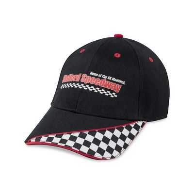 Merrimack Hat Co.® Checkered Flag Race Hat - Black-White