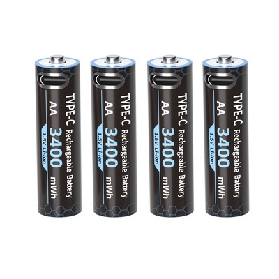 Rechargable AA Battery with Type-C port 4 pack