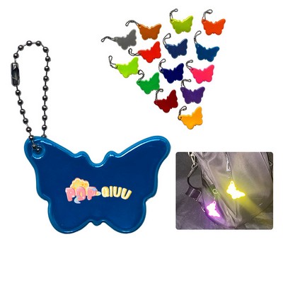 PVC Reflective Safety Butterfly Keychain
