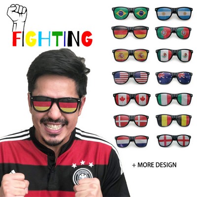 Pinhole Sunglasses W/ World Cup Flag Stickers