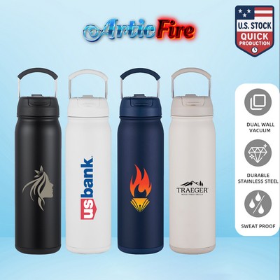 ArticFire 24oz Thermal Bottle with Steel Carry Handle & PFAS-Free Coating