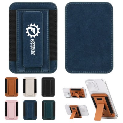 Phone Card Holder Magnetic Wallet With Adjustable Stand