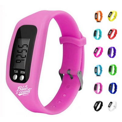Silicone Fitness Pedometer Watch