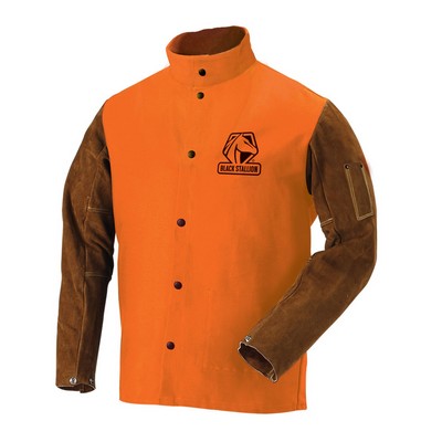 Black Stallion FO9-30C/BS 9 OZ FLAME RESISTANT COTTON JACKET WITH BROWN SIDE SPLIT SLEEVES