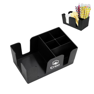Bar Caddy With 6 Compartments Napkins&Straw Holde