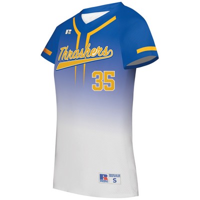 Russell® Ladies FreeStyle Sublimated V-Neck Performance Mesh Softball Jersey