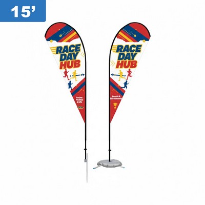 Large 15' Pro-Series Teardrop Flag Kit