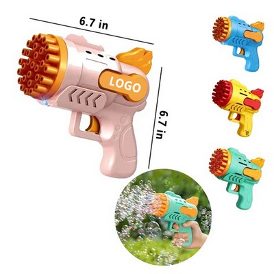 Vibrant LED-Lit Automatic 29-Hole Bubble Gun Machines