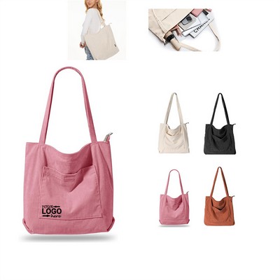 Women's Corduroy Tote Bag
