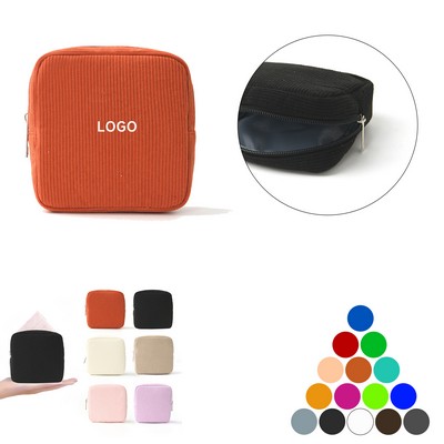 Portable Corduroy Cosmetic Storage Bag