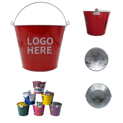 5-Quart Galvanized Metal Beer Pail with Grip