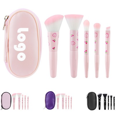 Soft-Touch Travel Brush Set with Stylish Storage Bag