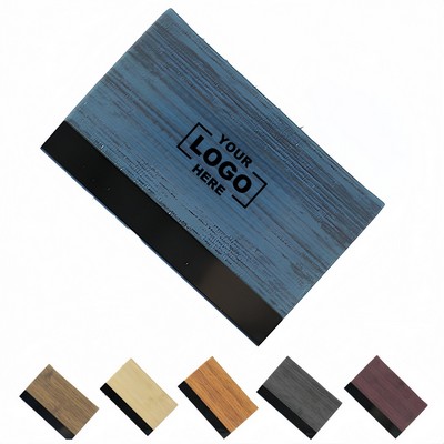 Promotional Leather Wood Grain Card Wallet