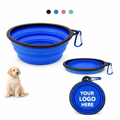 12 Oz.Collapsible Silicone Pet Bowl W/ Carabiner