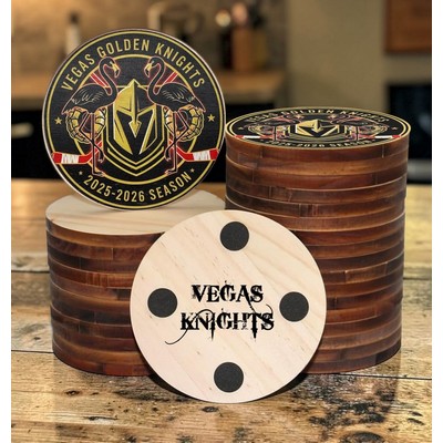 Round Wood Coaster Burnt Sides