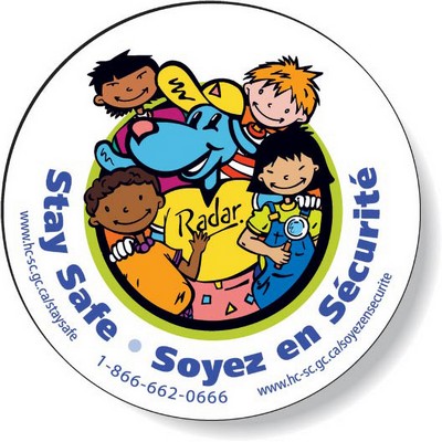 Stock Circle (3.5" dia.) Magnet, High Res. Full Color, White Vinyl Topcoat