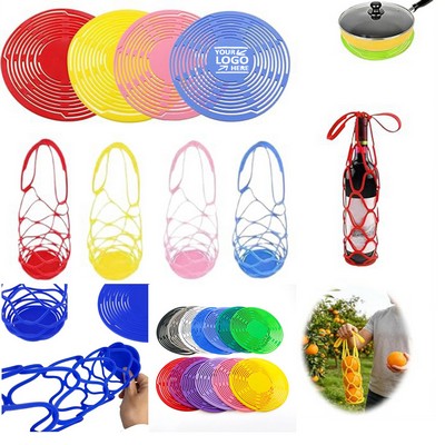 Foldable Silicone Wine Bottle Carry Mesh Bag