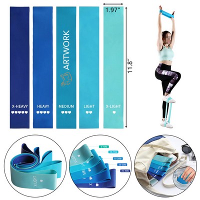 5-Level Exercise Resistance Loop Band Set