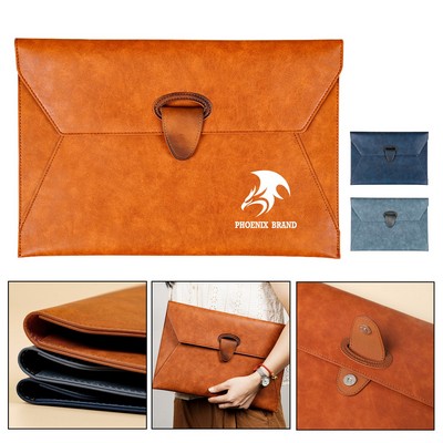 A4 PU Leather Envelope Document Portfolio, Business File Folder