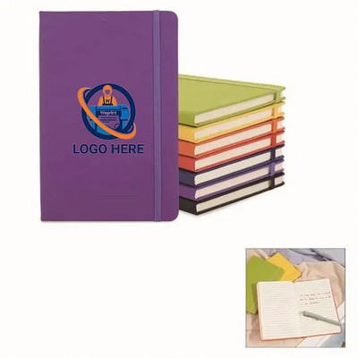 A5 PU Leather Notebook Ruled Notepad With Elastic Band