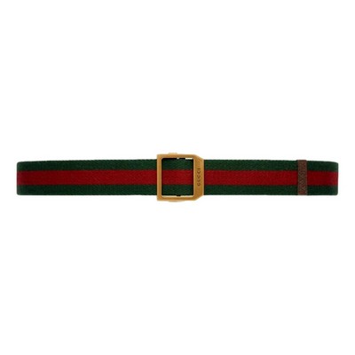Gucci Web Stripe Red and Green Canvas Belt Size 90/36