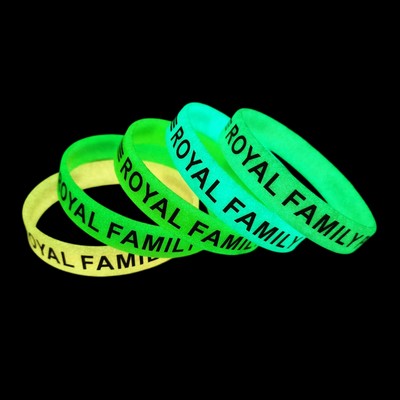 Glow-in-the-Dark Custom Silicone Wristband with Debossed Printing