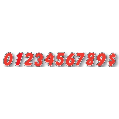 Die-Cut Windshield Number Decals - Red/White