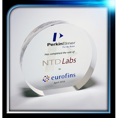 Lucite Round Award w/Flat Bottom (3" Diameter x 7/8")