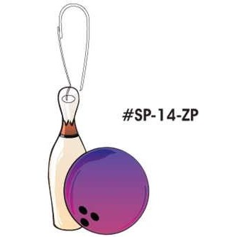 Bowling Pin and Ball Zipper Pull