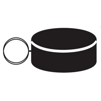 Hockey Puck Key Chain w/Clear Mirrored Back (8 Square Inch)