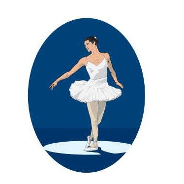 Ballerina Promotional Magnet w/ Strip Magnet (4 Square Inch)