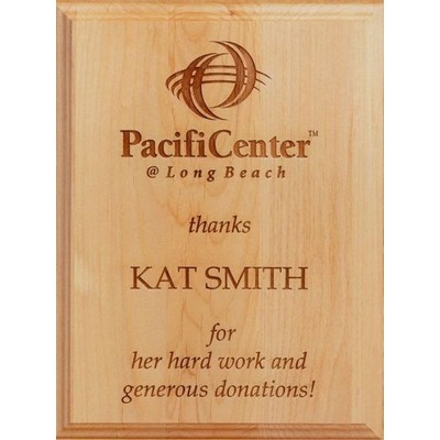 Alder Plaque w/Laser Engraved Into The Wood (6"x8")