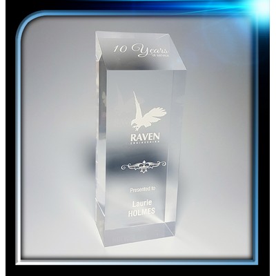 Corporate Series Acrylic Rectangular Slanted Top Award (3"x8"x2")