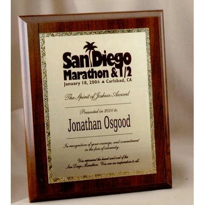 Deluxe Traditional Rectangle Plaque w/ Gold Tone Plate (8"x10")