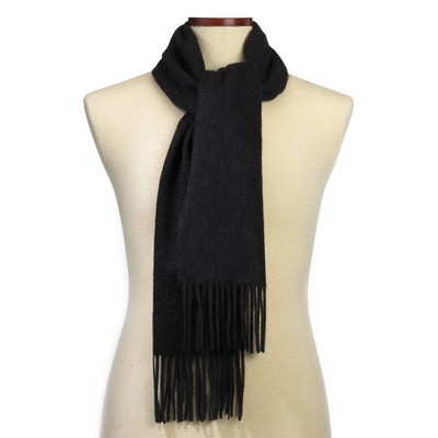 Charcoal Grey Cashmere Blend Winter Scarf