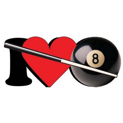 I Love Pool Promotional Magnet w/ Strip Magnet (12 Square Inch)