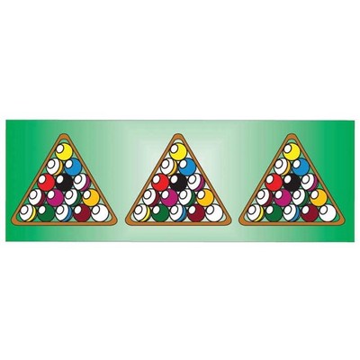 Pool Ball Rack Panoramic Badge w/ Bar Pin (1 5/8"x4 5/8")
