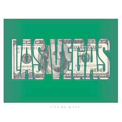 Las Vegas Block Letter $100 Bill Metal Photo Magnet (2 1/2"x3 1/2")