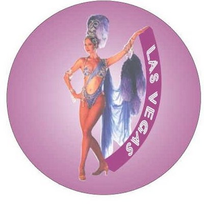 Vegas Showgirl in Purple Photo Hand Mirror (2½" Diameter)