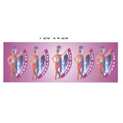 Vegas Showgirl in Purple Panoramic Badge w/ Bar Pin (1.625"x4.625")