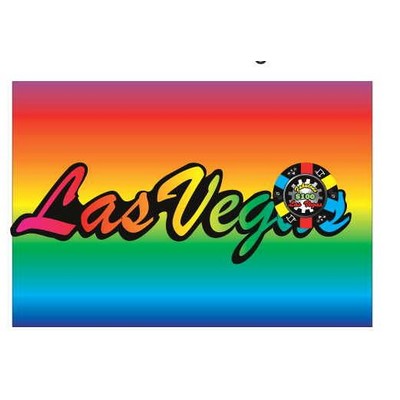 Las Vegas w/ Poker Chip Rectangle Metal Photo Magnet (2"x3")