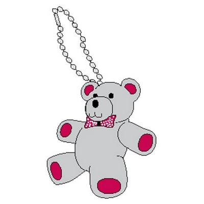 Teddy Bear Promotional Line Key Chain w/ Black Back (8 Square Inch)