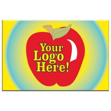 Apple w/ Logo Rectangle Badge w/ Bar Pin (2"x3")