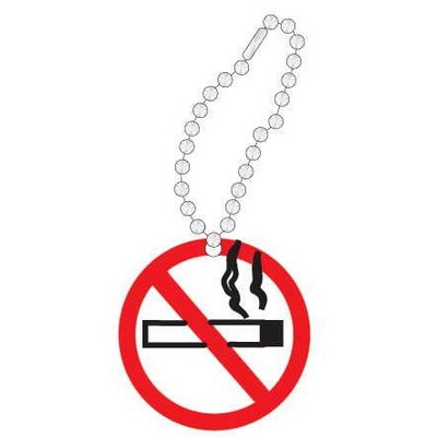 No Smoking Sign Promotional Line Key Chain w/ Black Back (8 Square Inch)