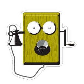 Wind Up Box Phone Promotional Magnet w/ Strip Magnet (6 Square Inch)